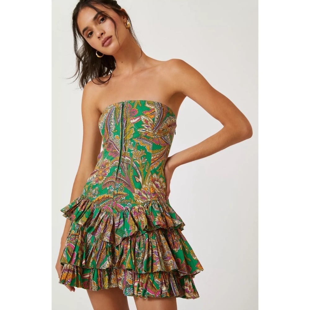 Anthropologie Ruffle Corset Mini Dress by Love the Label